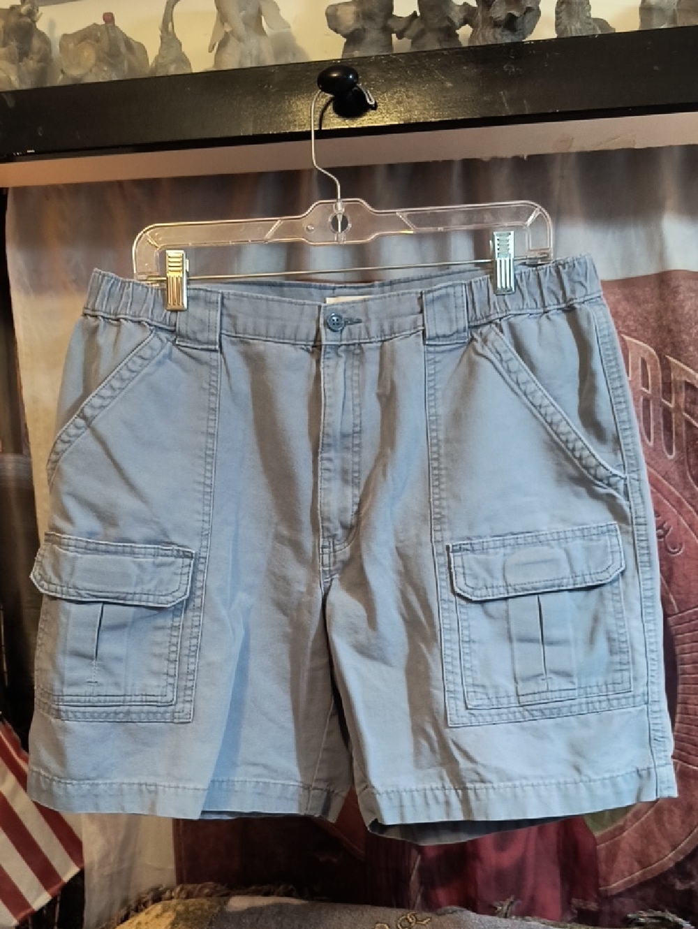 Savane Light Gray Men's Cargo Shorts 34"
